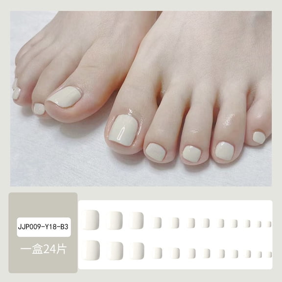 Off-white toenail temperament Muse fake nails, feet wear nail stickers Finished nail patches 24 nail patches Wholesale