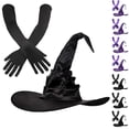 thumbnail image 1 of Offaod Halloween Witch Costume Accessory Set for Women - Hat and Gloves Combo, Gothic Spooky Party Cosplay Outfit, 1 of 5