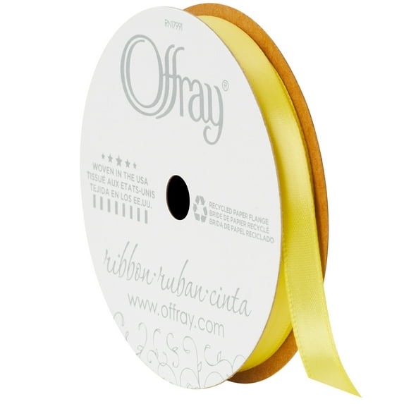 Offay 0.375" Single Face Satin Light Pink Ribbon