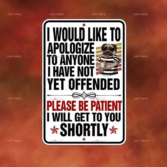 Offended Pug Coffee Metal Sign Home Room Wall Art Gift Funny Novelty Decor A2035