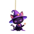 thumbnail image 1 of Offer Countdown! Halloween Acrylic Hanging Ornaments 3.1"X3.1"X0.4" Ghost Witch Cat Design For Home Window Wall Car Decor, 1 of 6