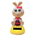 thumbnail image 1 of Offer Sale! Solar Dancing Bunny Solar Bobblehead Car Toy Easter Rabbit Dancing Figurine Interactive & Cute Solar Powered Bunny Swing Doll For Car Home 1Pc Garage Kits 4.3"X1.2", 1 of 7