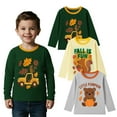 thumbnail image 1 of HILEELANG Toddler Boys（2Y-7Y) Shirt Halloween 3-Pack Squirrel Pumpkin Graphic Long-Sleeve Tees Winter Cotton Casual Crewneck T-Shirts Sets 3T, 1 of 11
