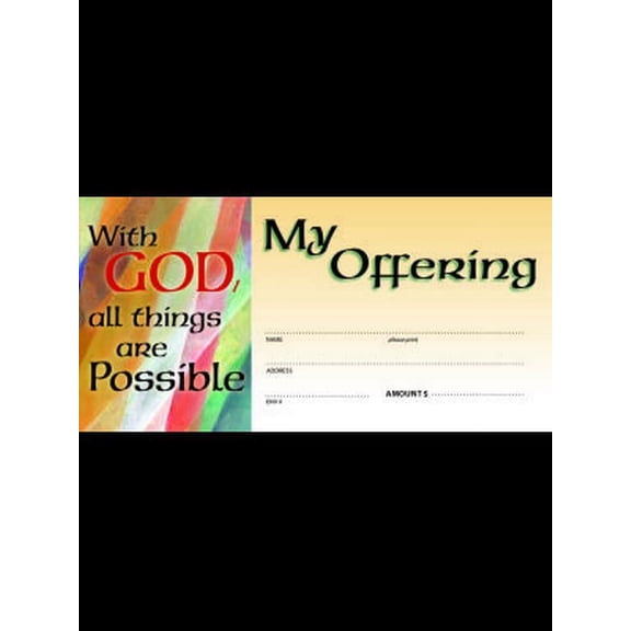 Offering Envelope - General - With God All Things Are Possible