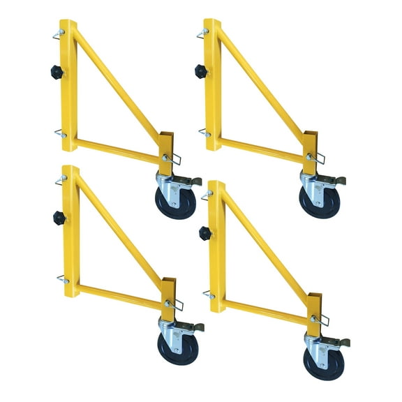 Offex 18 Inch Scaffolding Outriggers with Locking Swivel Casters - 4 Piece Set