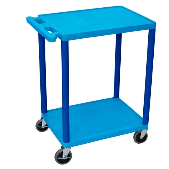 Offex 2 Shelf Utility Cart Blue