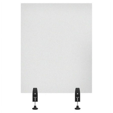Offex 30x24" Contemporary Aluminum Sneeze Guard Desk Divider in Frosted Clear