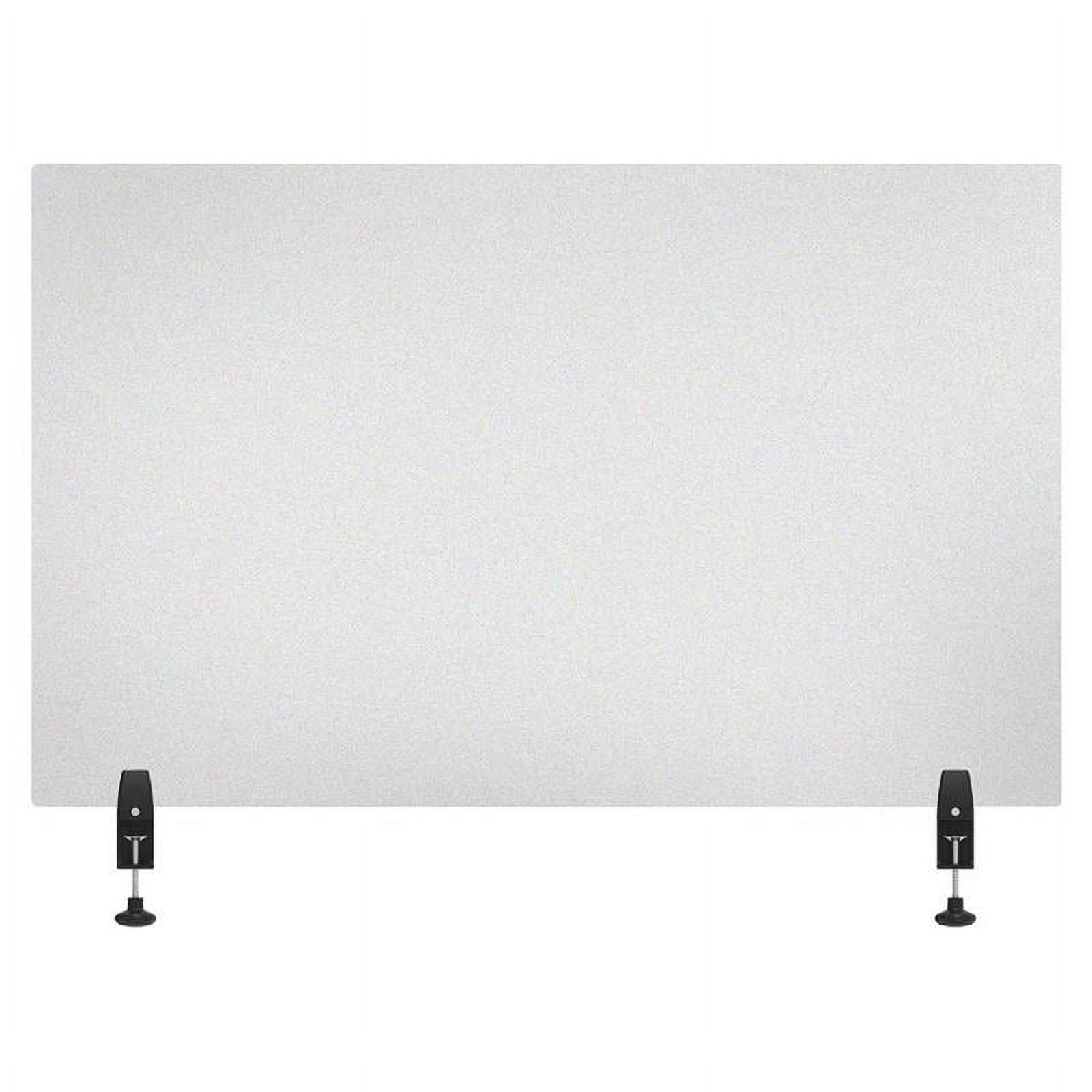 Offex 30x48" Contemporary Aluminum Sneeze Guard Desk Divider in Frosted