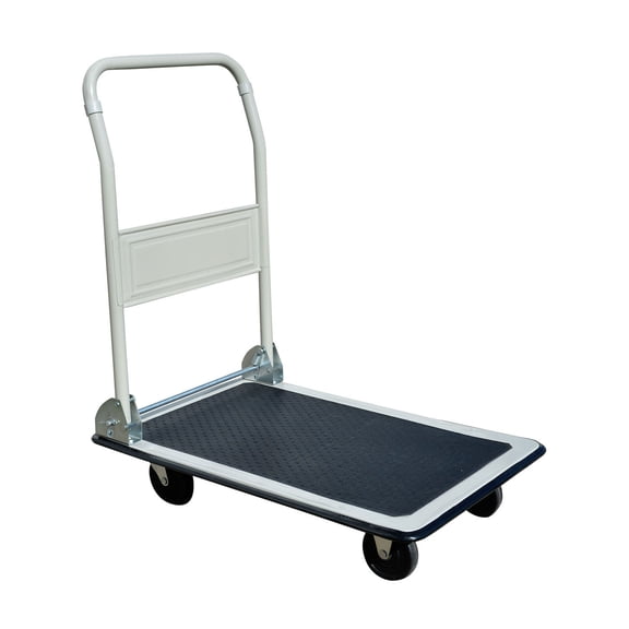 Offex 330 lbs Capacity Folding Platform Truck with 29" Tall Handle - Grey, Black