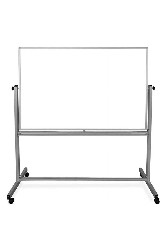 63" Aluminum Mobile Dry Erase Double Sided and Magnetic Board in White