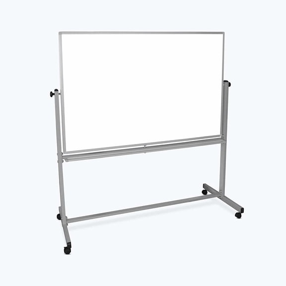 Offex Mobile Magnetic Large Whiteboard on Wheels, Free Standing Double-Sided Dry Erase White Board - 60"W x 40"H