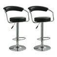 thumbnail image 1 of Offex Adjustable Height Black Vinyl Swivel Bar Stool - Set of 2, 1 of 2