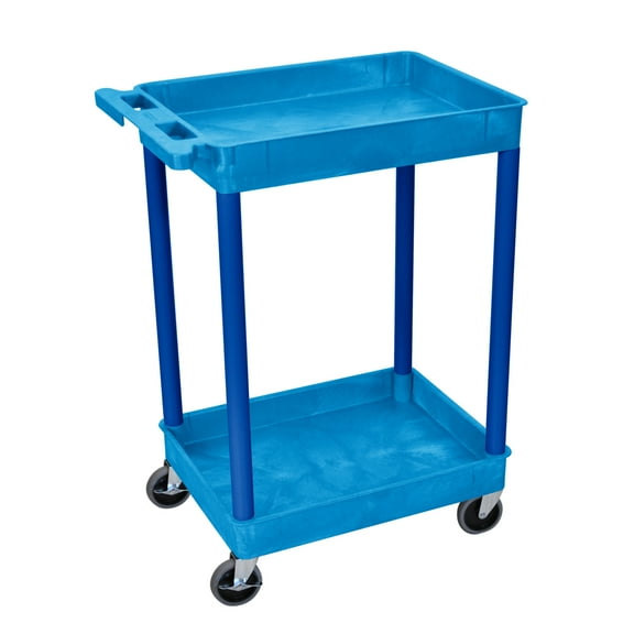 Offex BUSTC11-BU Multipurpose 2 Shelf Tub Cart - Blue