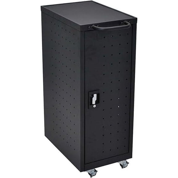 Offex Black 12 Laptop Charging Cart Includes Electrical Outlets