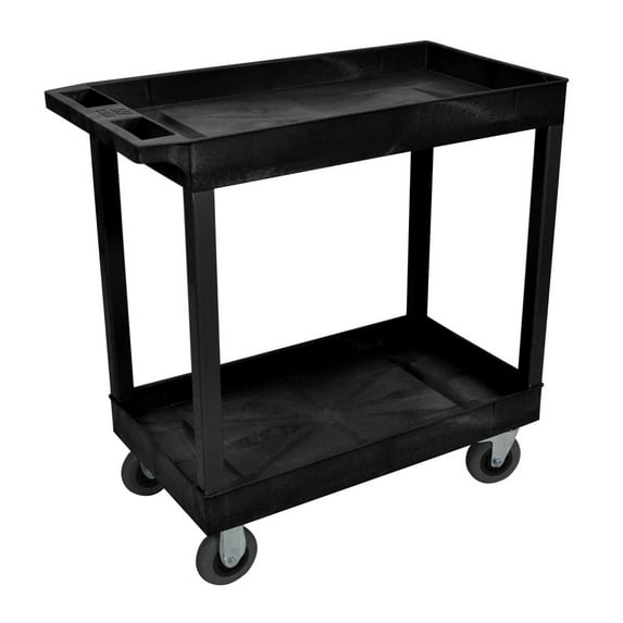 Offex Black 18"x32", 2 Tub Cart with SP5 Casters
