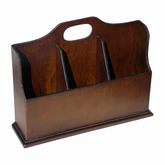 Offex Handmade Solid Mahogany Wood Envelope Box Desk Organizer