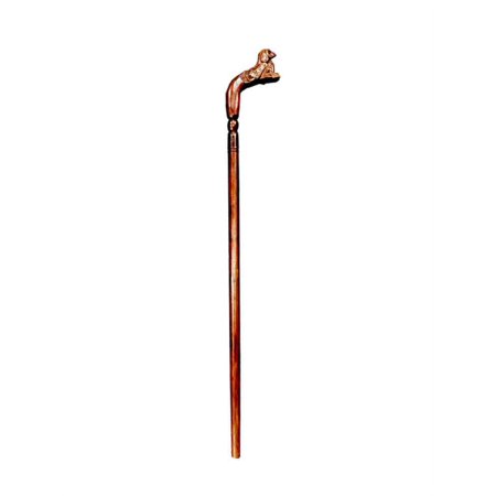 Offex Handmade Solid Teak Wood Dog Decorative Walking Stick