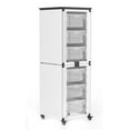 thumbnail image 1 of Ergode Contemporary Modular Classroom Storage Cabinet with 6 Large Bins and Lockable Casters - 2 Stacked Modules, 1 of 13