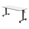 thumbnail image 1 of Offex OF-STAND-NESTC-60 - 60" Adjustable Flip Top Table with Crank Handle - White, 1 of 5