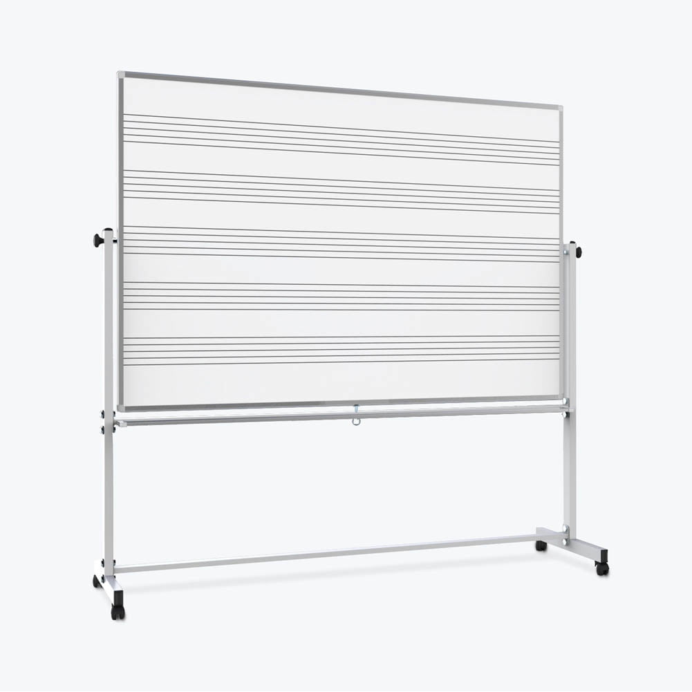 Offex Of-Mb7248Mw - 72" X 48" Double Sided Reversible Mobile Whiteboard, Music Whiteboard
