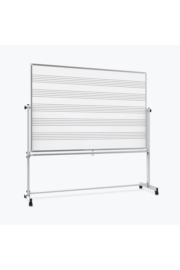 Of-Mb7248Mw - 72" X 48" Double Sided Reversible Mobile Whiteboard, Music Whiteboard