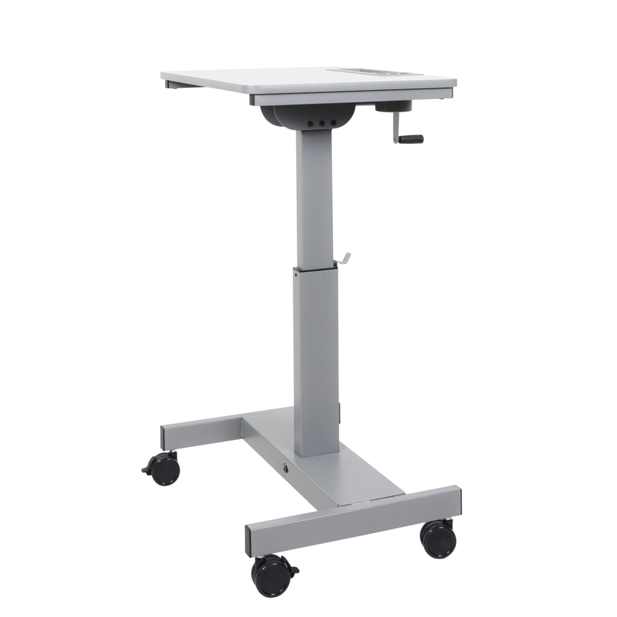 ErgoFlex Gray Steel Adjustable Height Mobile Sit/Stand Desk
