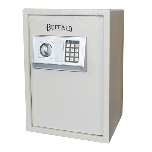 Offex Outdoor Electronic Floor Safe with Keypad and Removable Internal Shelf - Beige