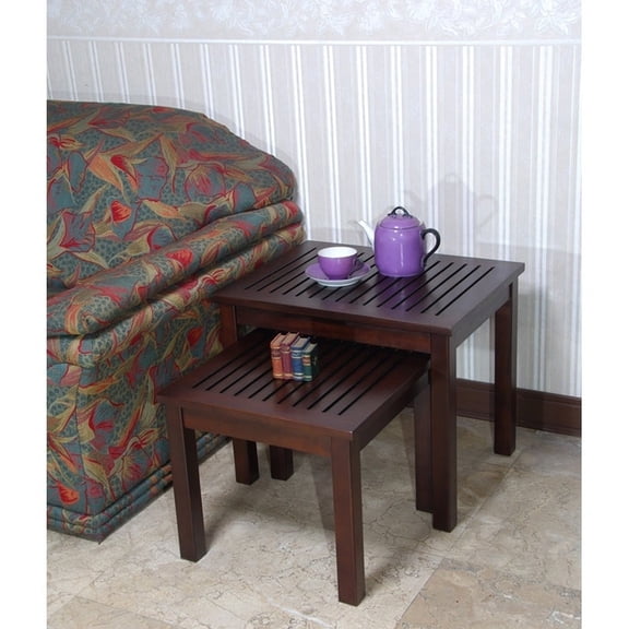 Offex  Solid Kiln Dried Mahogany Valencia Nesting Table - Set of 2 Pcs