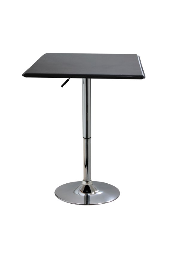 Square 200lb Height Adjustable Bar Table - Black/Silver
