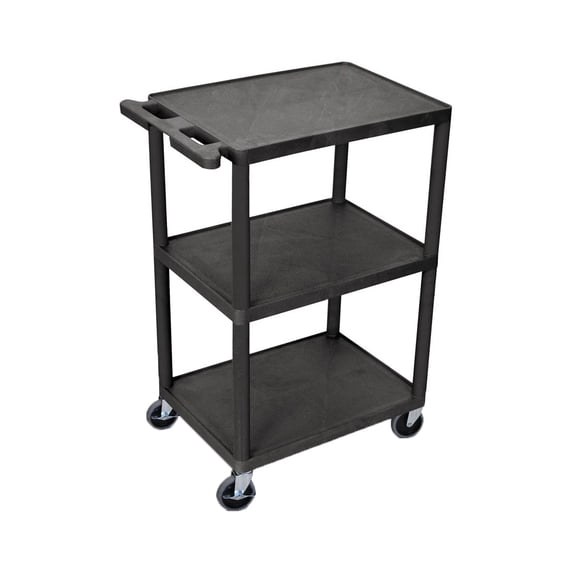 Offex Utility Cart - 3 Shelves Structural Foam Plastic