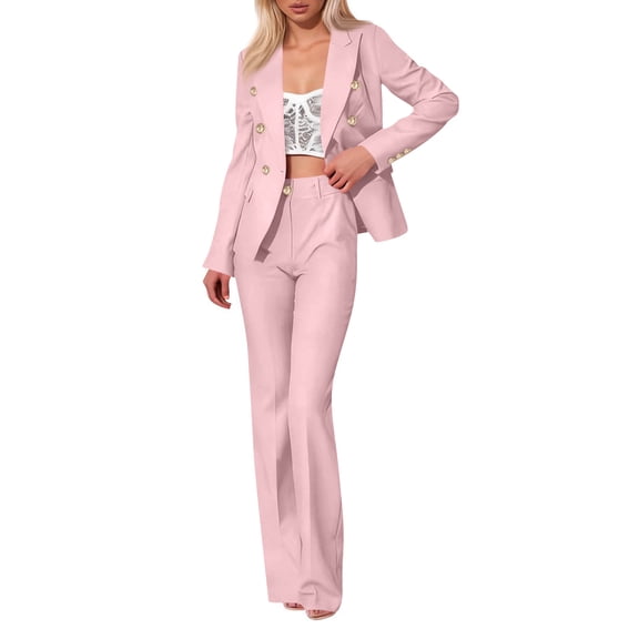 Office 2 Piece Sets Woman Fall Winter Fashion V-neck Long Sleeve Blazer Coat Elegant Trousers Set Slim Temperament Suit Outfit