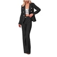 thumbnail image 1 of Office 2 Piece Sets Woman Fall Winter Fashion V-neck Long Sleeve Blazer Coat Elegant Trousers Set Slim Temperament Suit Outfit, 1 of 4