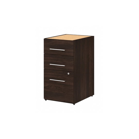 Office 500 16W 3 Drawer File Cabinet in Black Walnut - Engineered Wood