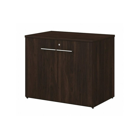 Office 500 36W Storage Cabinet with Doors in Black Walnut - Engineered Wood