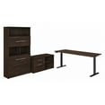 thumbnail image 1 of Office 500 72W Height Adjustable Desk Set in Black Walnut - Engineered Wood, 1 of 8
