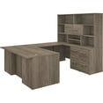 thumbnail image 1 of Office 500 72W U Shaped Desk with Hutch in Modern Hickory - Engineered Wood, 1 of 2