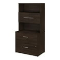 thumbnail image 1 of Office 500 Lateral File Cabinet with Hutch in Black Walnut - Engineered Wood, 1 of 7