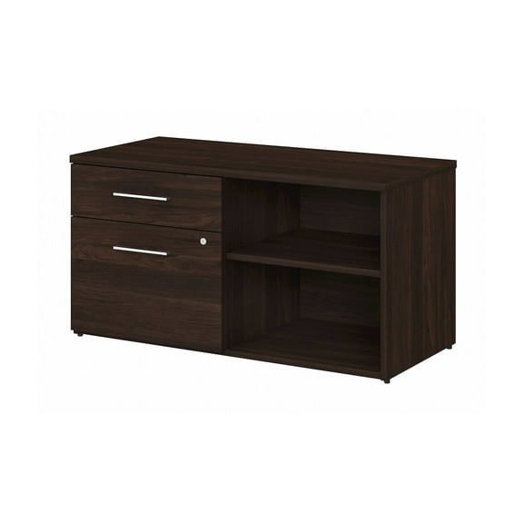 Office 500 Low Storage Cabinet with Drawers in Black Walnut - Engineered Wood
