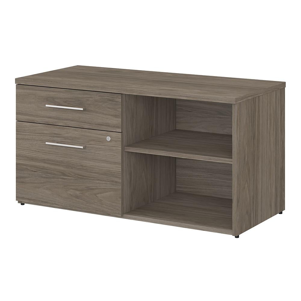 Modern Hickory 44" Wide Lockable Office Storage Cabinet