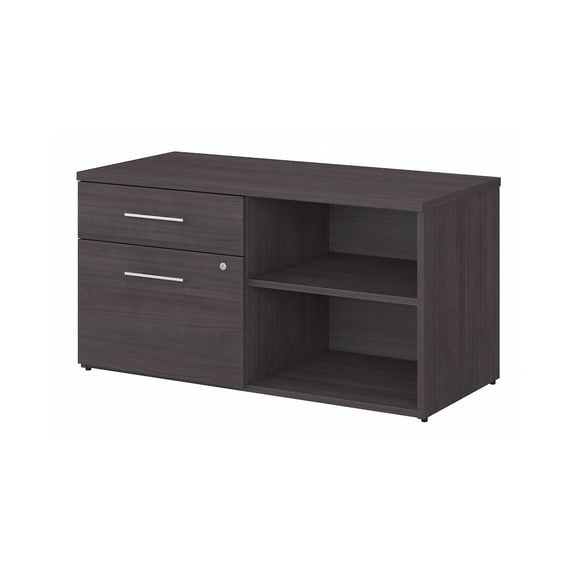 Office 500 Low Storage Cabinet with Drawers in Storm Gray - Engineered Wood