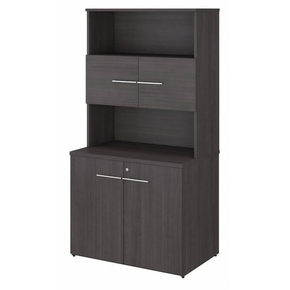 Office 500 Tall Storage Cabinet with Doors in Storm Gray - Engineered Wood