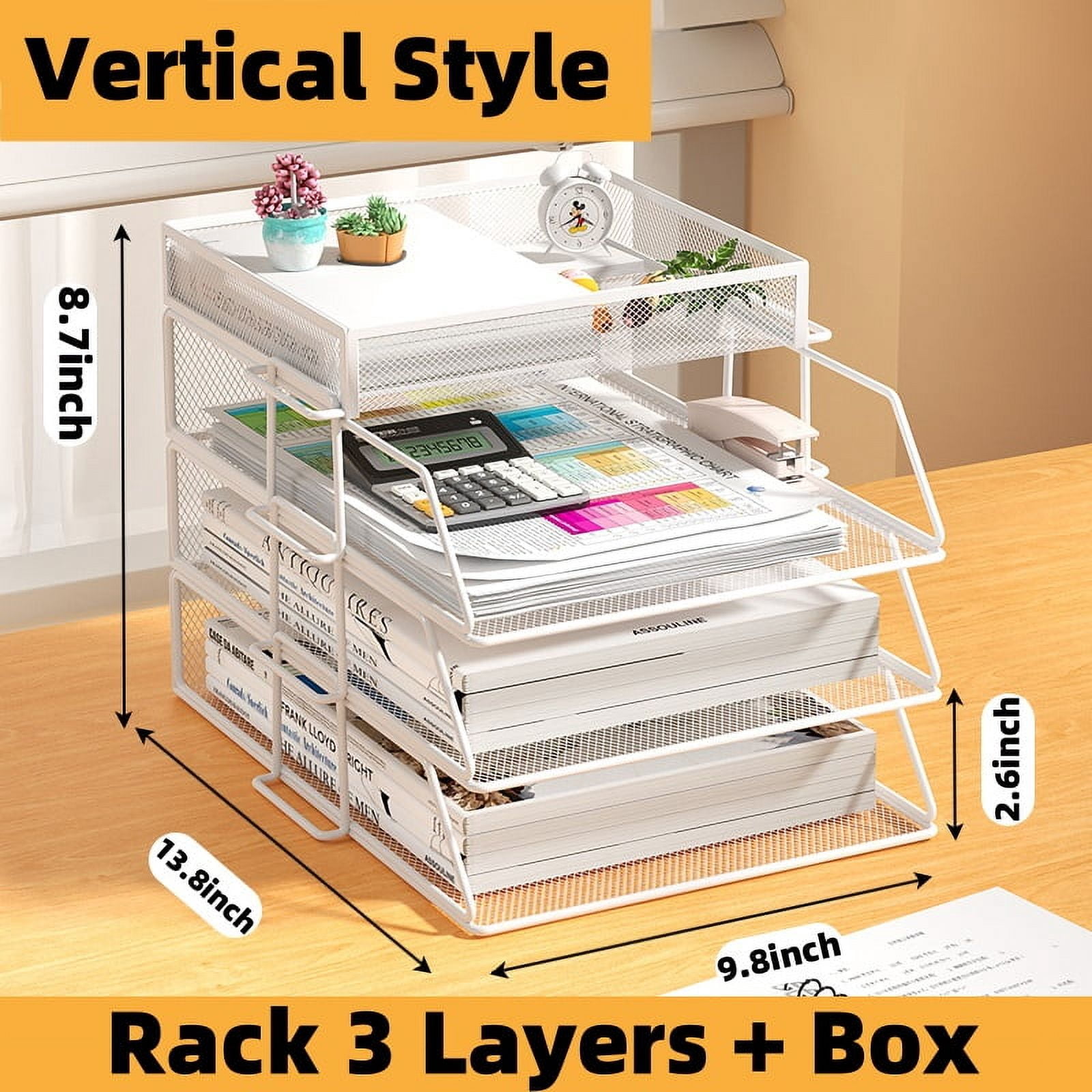 A4 Storage Racking Office A4 Paper Desk Organizer Document File Letter Book Brochure ...
