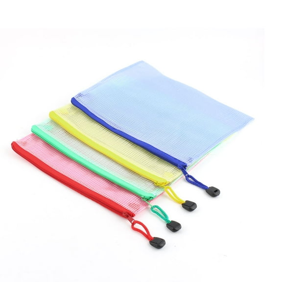 Office A5 Document Paper Work File Zipped Folder Holder Bag 4pcs