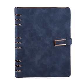 Office A5 Notebook Custom Loose-Leaf Notepad Student Loose-Leaf Copy Leather Coil Book - Dark blue