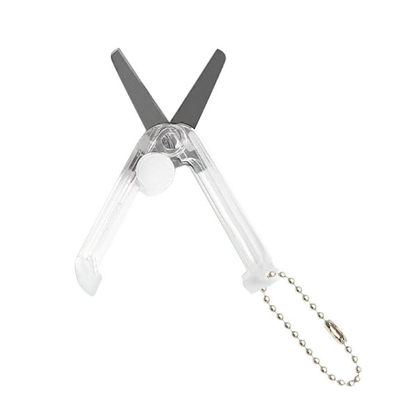 Office Cabinet - Qyaukm Mini Folding Scissors with Keychain, Portable Retractable Safety Scissors for Craft, Travel, Office, 1 Pair of Scissors