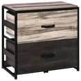 thumbnail image 1 of Office Cabinet With 2 Drawers, Adjustable Metal Hanging Bars For Papers, & Steel Frame, Brown/black, Industrial Storage File Cabinet, Bars, , Theme, 1 of 7
