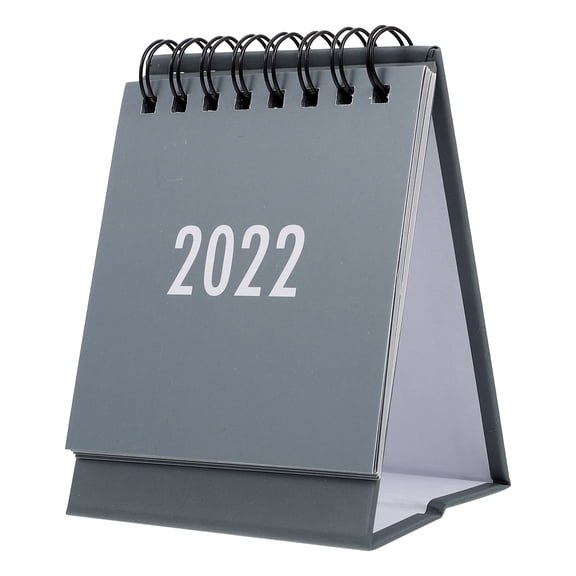 Supvox Desktop Small Sized Calendar Grey Paper Folding Design Home Office Calendar 1Pack