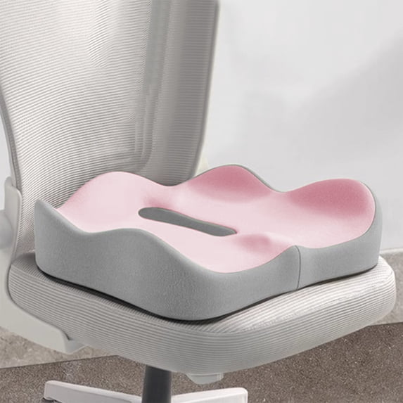 Office/Car Seat Cushion, Non-Slip Sciatica & Back Coccyx Tailbone Pain Relief Chair Pad, Memory Foam Butt Pillow for Computer Desk, Wheelchair, Driving (Pink)