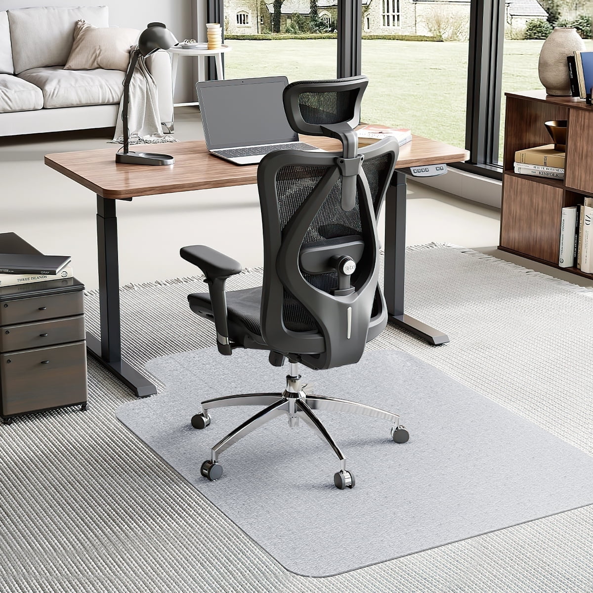 Large Non Slip Office Carpet Chair Mat with Lip 45 x 53