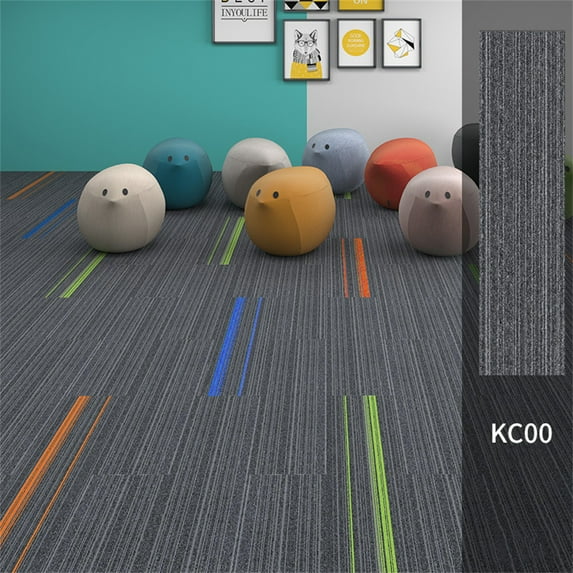Office Carpets,Commercial Carpet Tiles,Full of Square Carpets,Non Adhesive Padded, Non-Slip, Easy DIY Installation for Home Playroom Decor,9.8 x 39.3 Inches